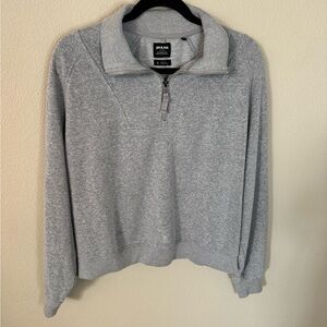 prAna Gray 1/4 Zip Pullover Womens Large Hemp Blend
